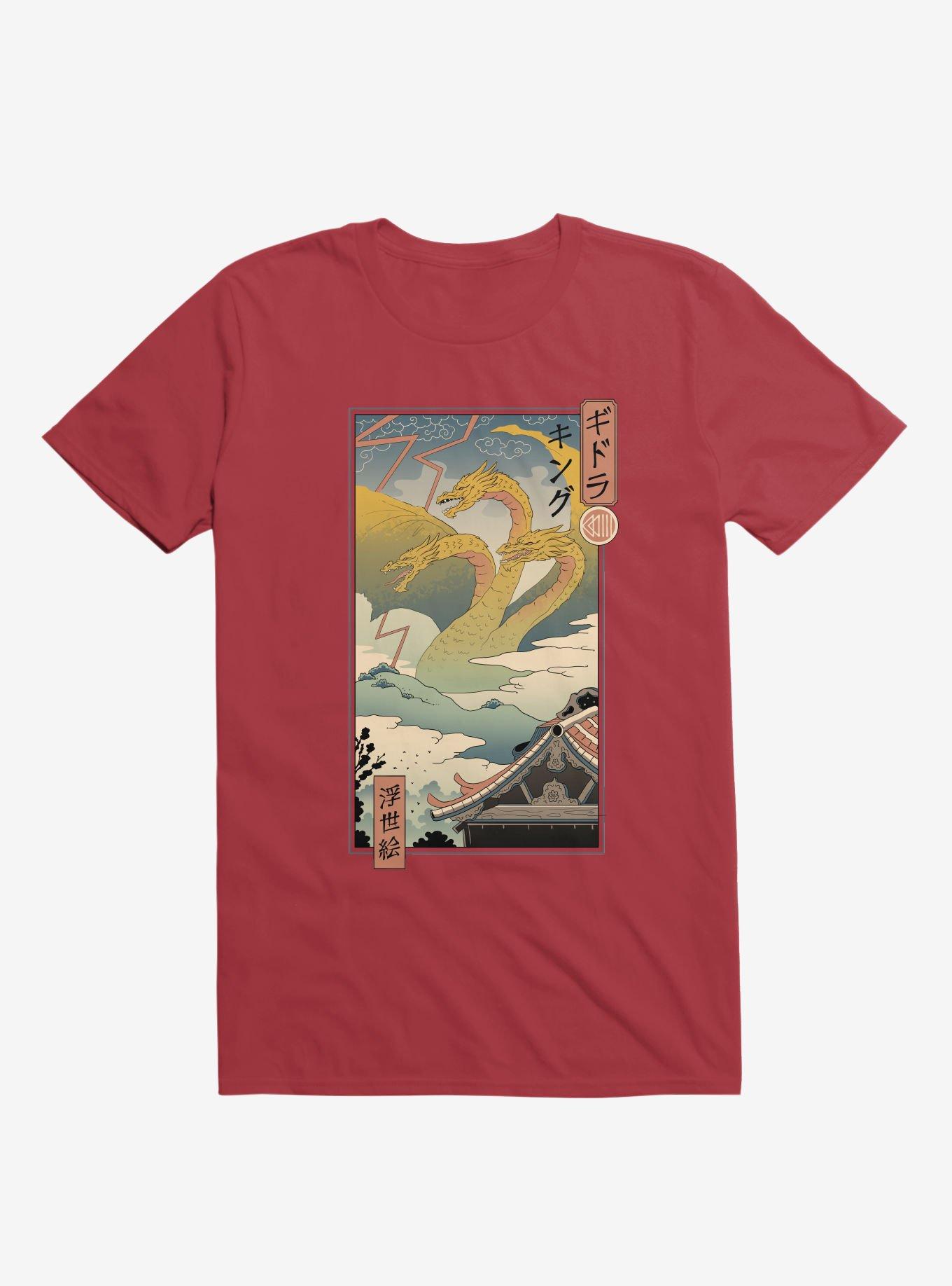 Monster Zero Ukiyo-E Red T-Shirt, RED, hi-res