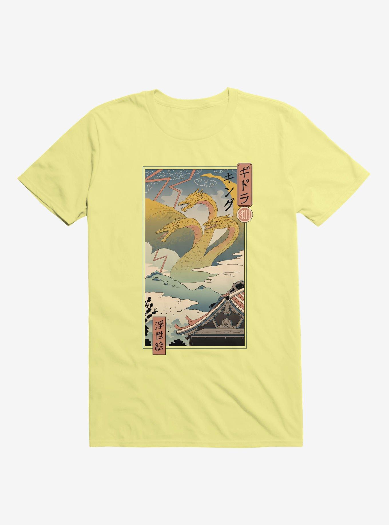 Monster Zero Ukiyo-E Corn Silk Yellow T-Shirt, CORN SILK, hi-res
