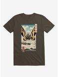 Ancient Moth Ukiyo-E Brown T-Shirt, BROWN, hi-res