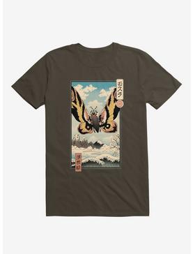 Ancient Moth Ukiyo-E Brown T-Shirt, , hi-res