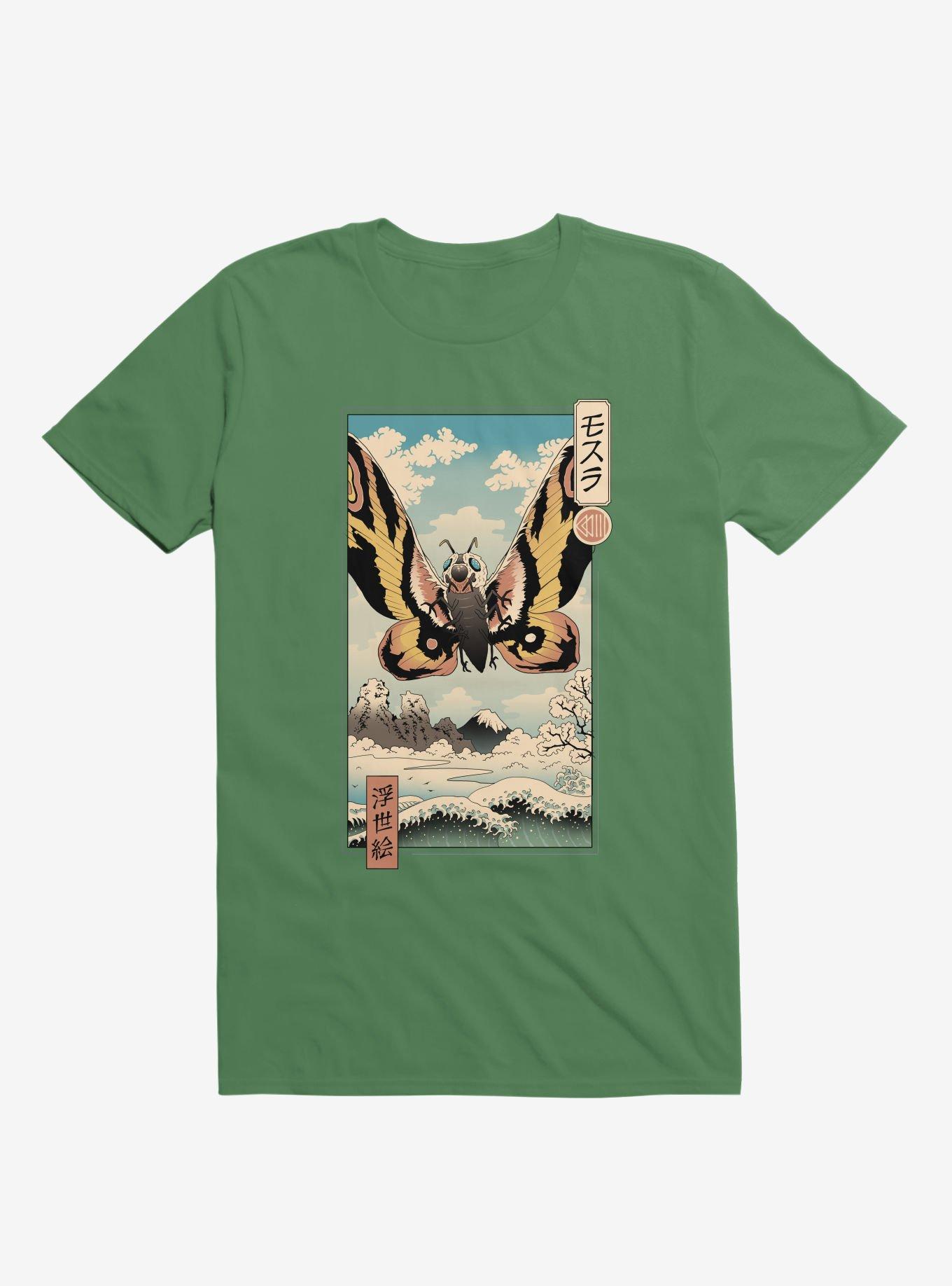 Ancient Moth Ukiyo-E Kelly Green T-Shirt