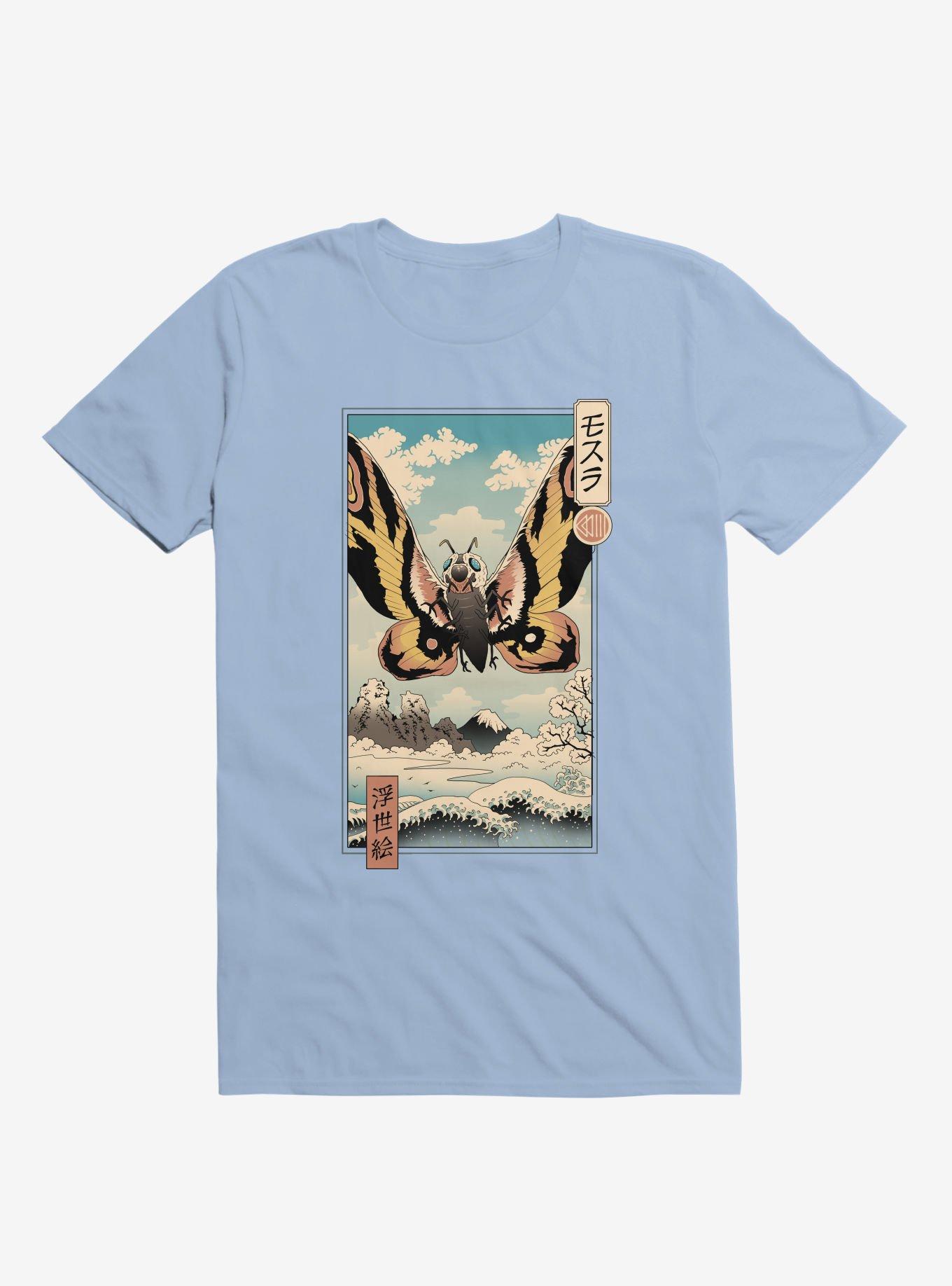 Ancient Moth Ukiyo-E Light Blue T-Shirt, LIGHT BLUE, hi-res