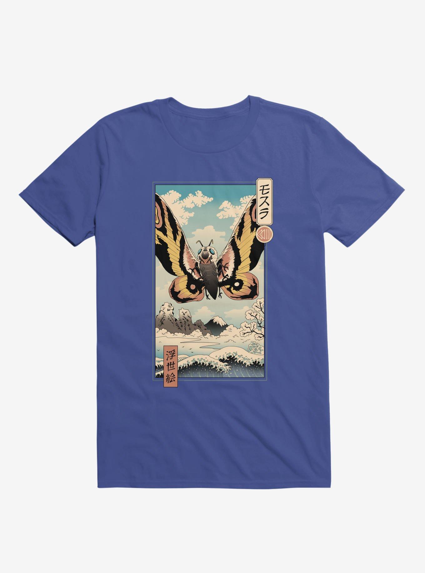 Ancient Moth Ukiyo-E Royal Blue T-Shirt, ROYAL, hi-res