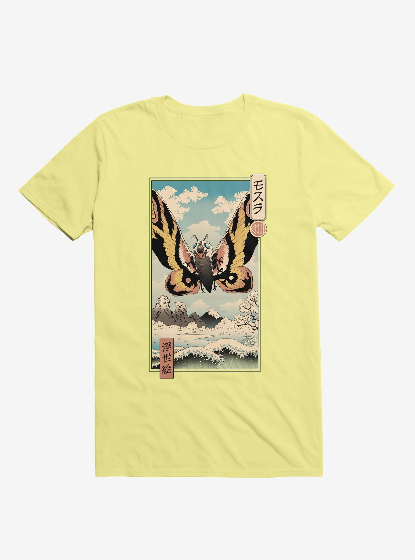 Ancient Moth Ukiyo-E Corn Silk Yellow T-Shirt, , hi-res