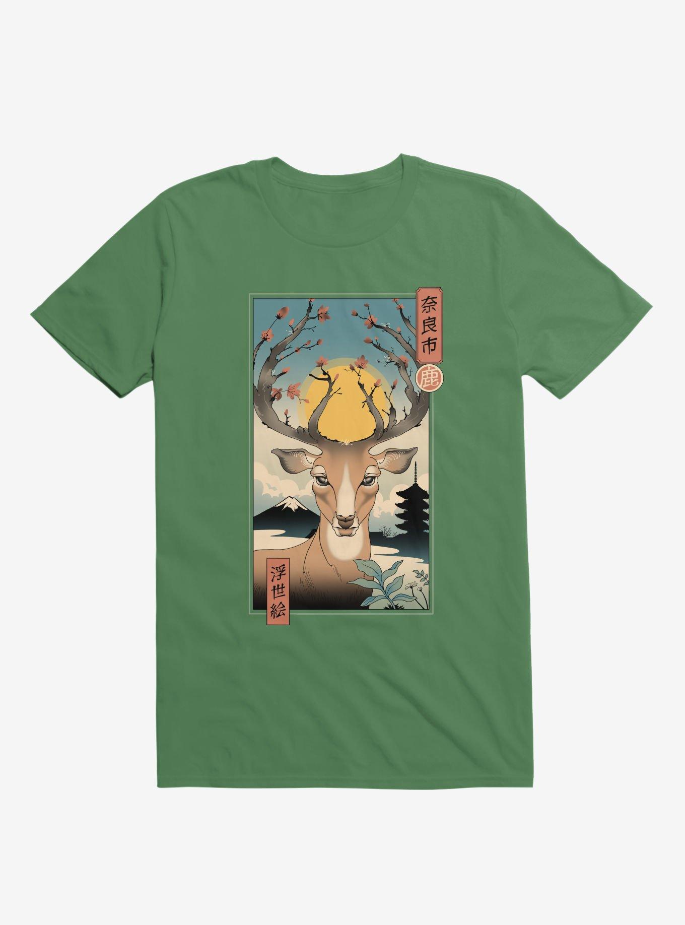 Spring In Nara Deer Kelly Green T-Shirt, KELLY GREEN, hi-res