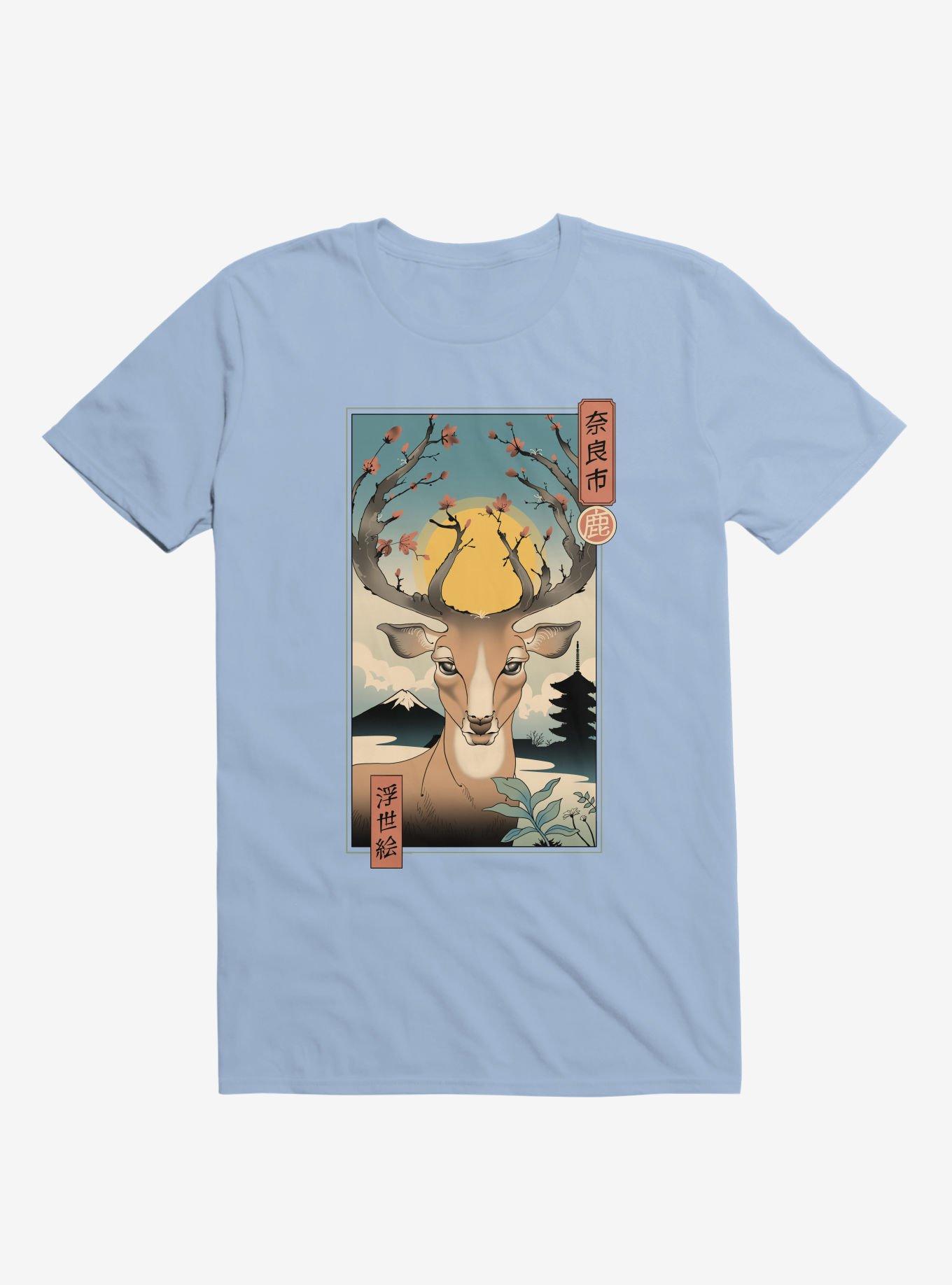 Spring In Nara Deer Light Blue T-Shirt, LIGHT BLUE, hi-res
