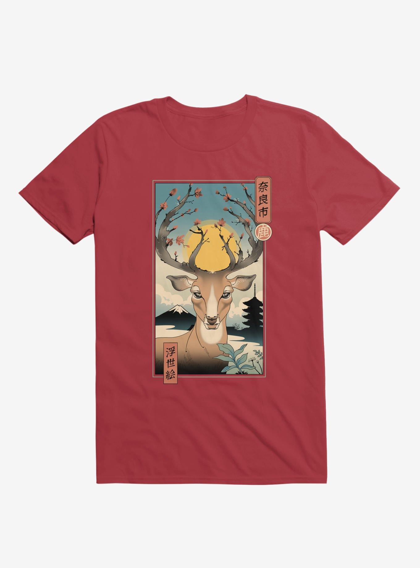 Spring In Nara Deer Red T-Shirt, , hi-res