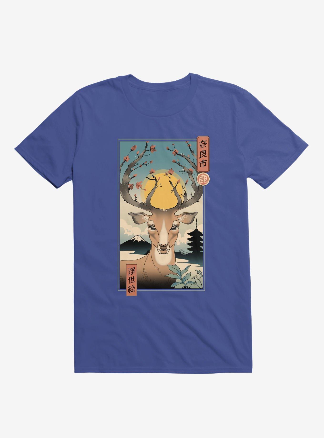 Spring In Nara Deer Royal Blue T-Shirt, ROYAL, hi-res