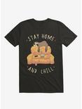 Stay Home And Chill Sloth Black T-Shirt, BLACK, hi-res