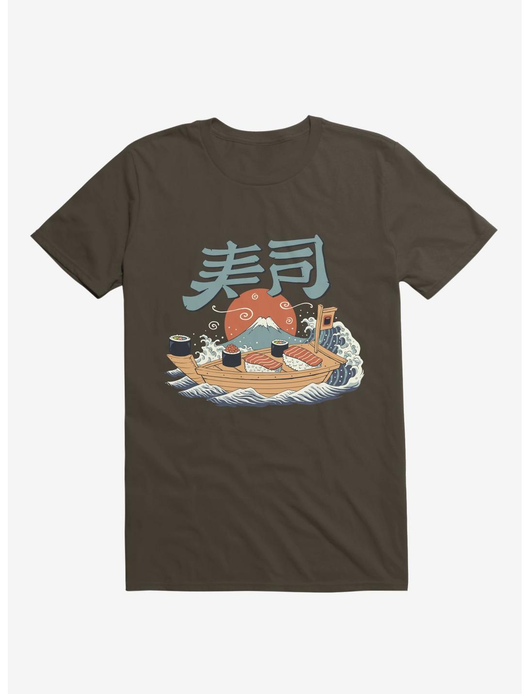 Sushi Pop Boat Brown T-Shirt, BROWN, hi-res