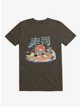 Sushi Pop Boat Brown T-Shirt, , hi-res