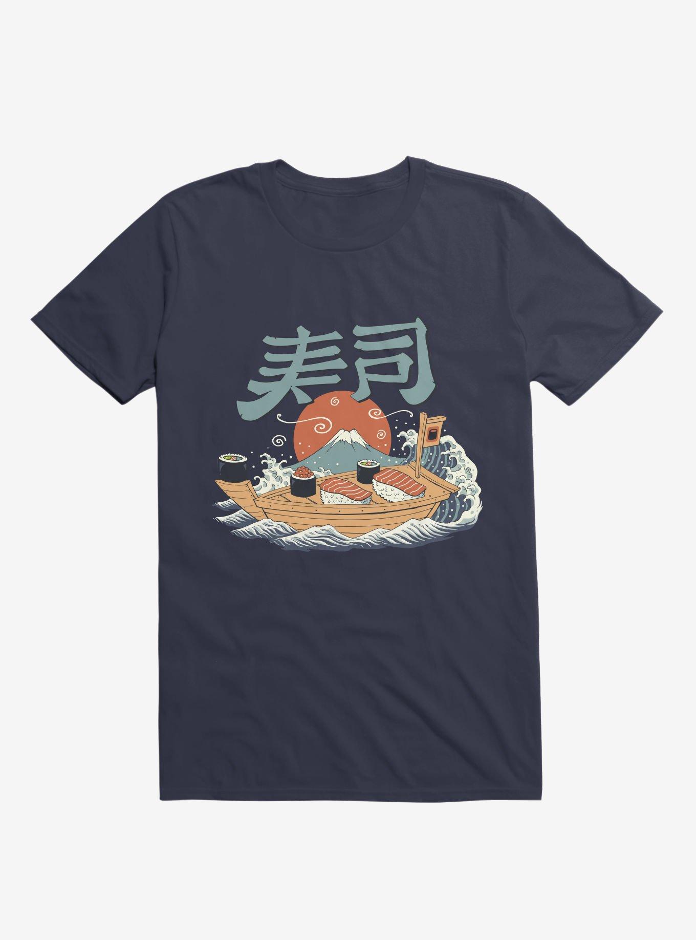 Sushi Pop Boat Navy Blue T-Shirt, , hi-res