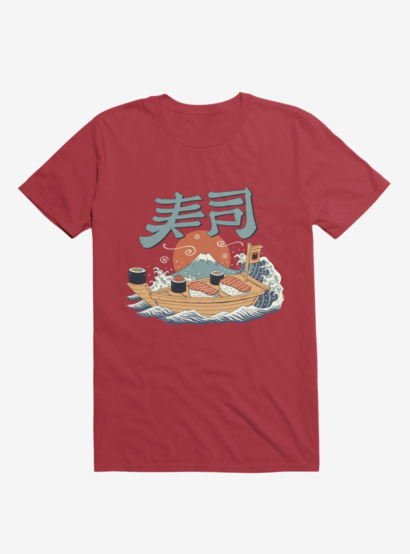 Sushi Pop Boat Red T-Shirt, RED, hi-res