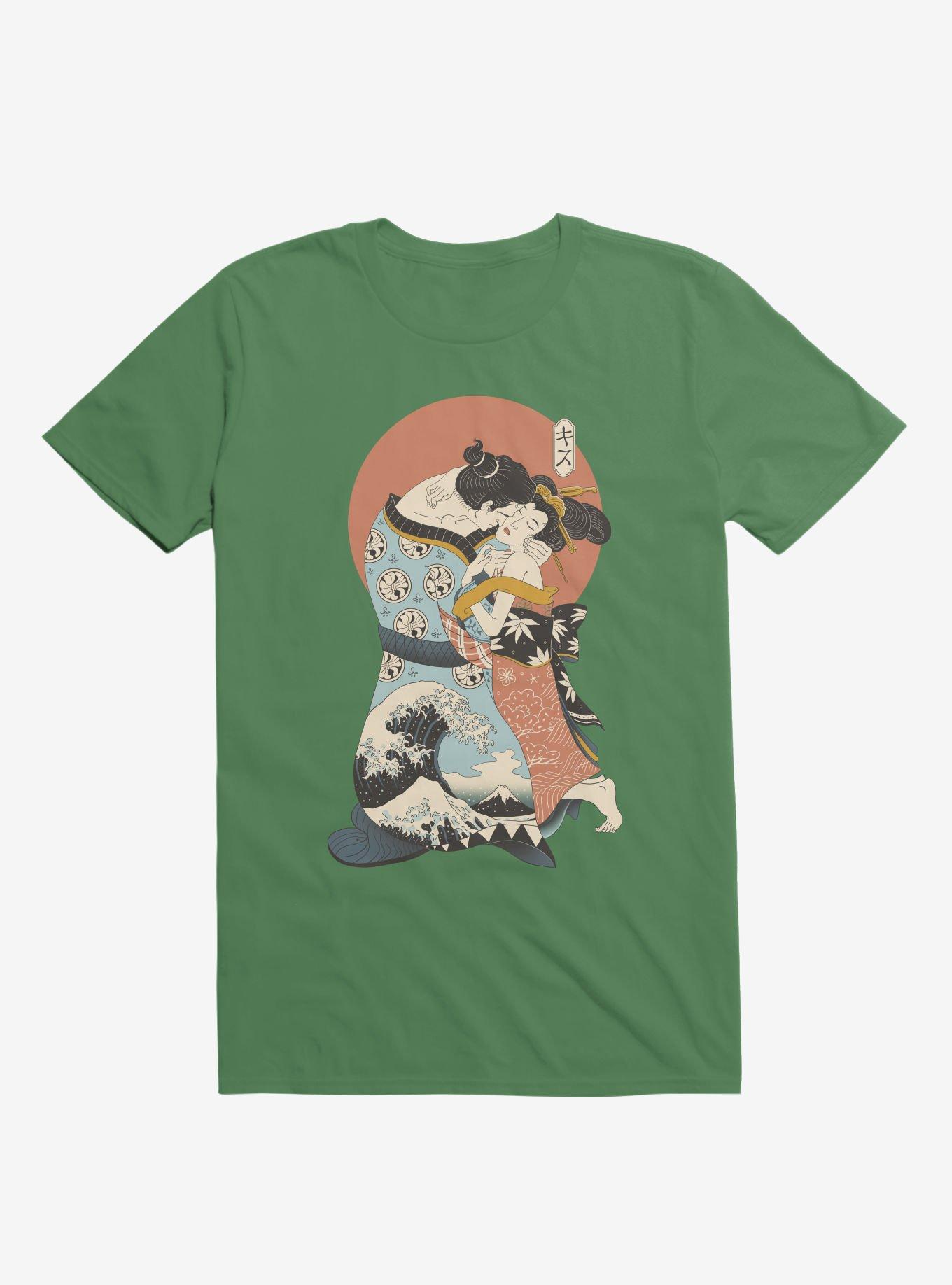 The Kiss Ukiyo-E Kelly Green T-Shirt, KELLY GREEN, hi-res