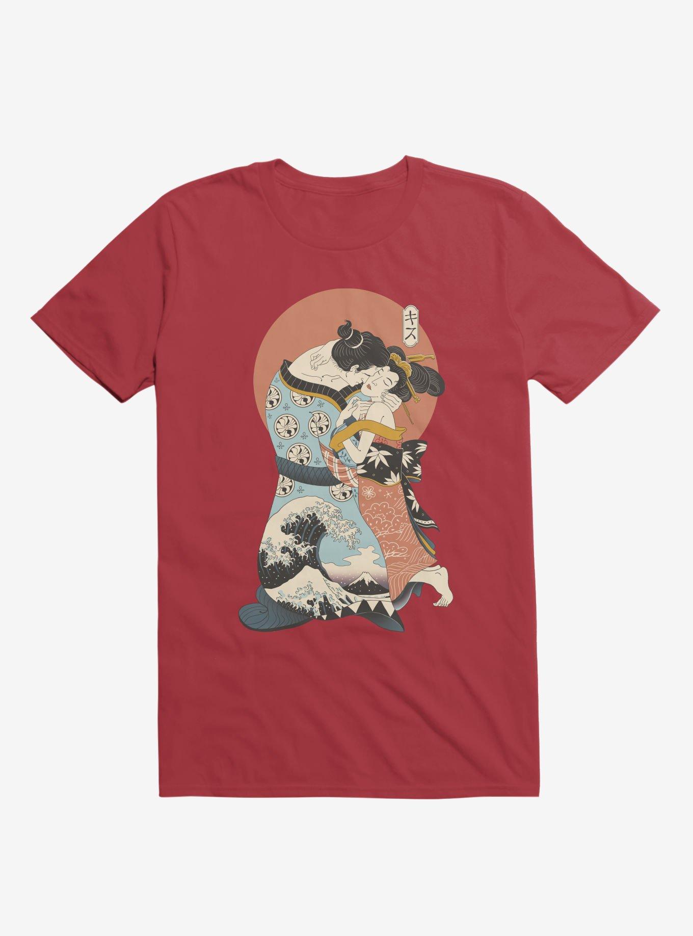 The Kiss Ukiyo-E Red T-Shirt, , hi-res