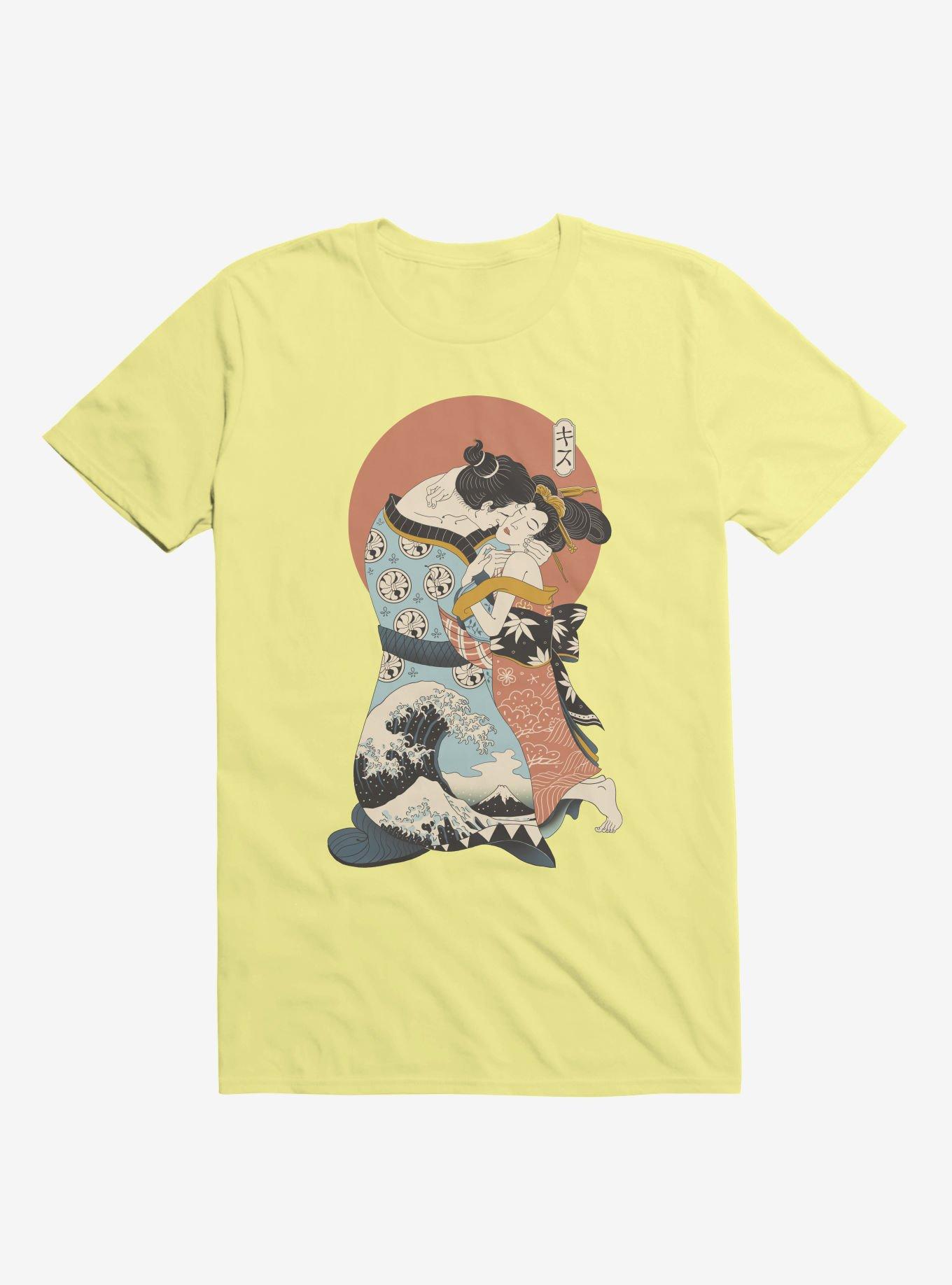 The Kiss Ukiyo-E Corn Silk Yellow T-Shirt, , hi-res