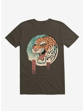 Tiger Ukiyo-E Brown T-Shirt, , hi-res