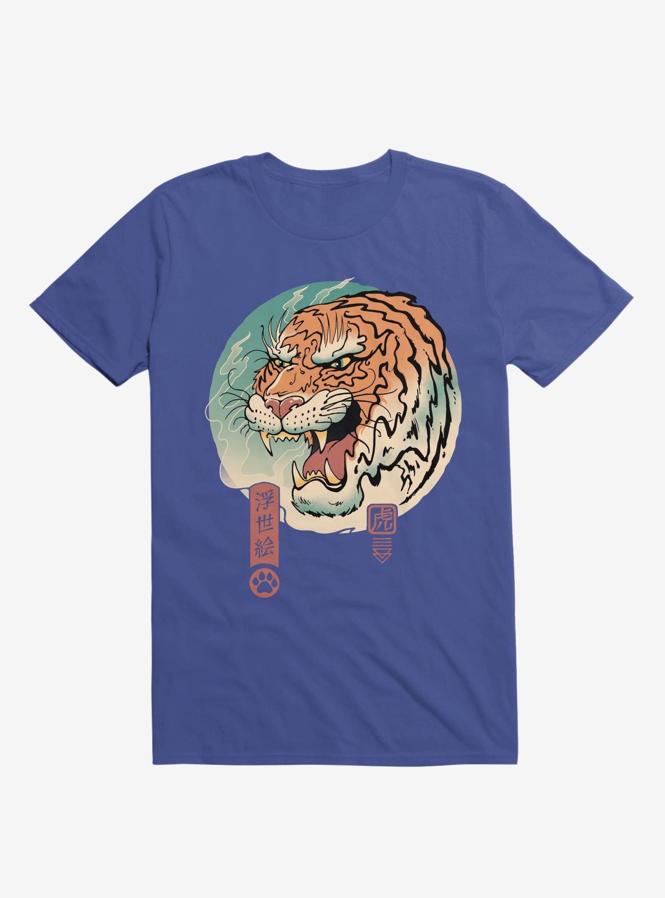 Tiger Ukiyo-E Royal Blue T-Shirt, , hi-res