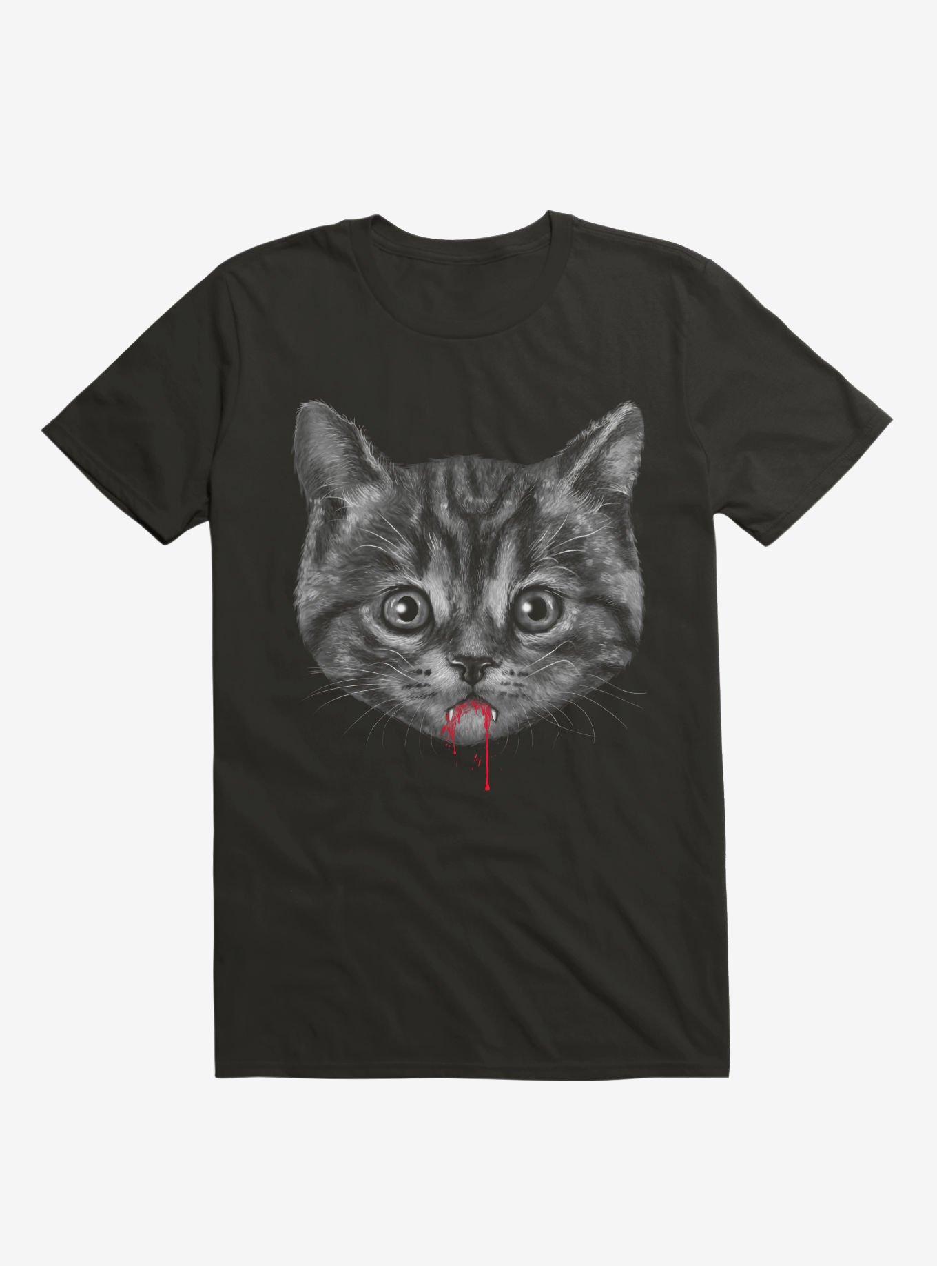 Pussy Cat Black T-Shirt, BLACK, hi-res