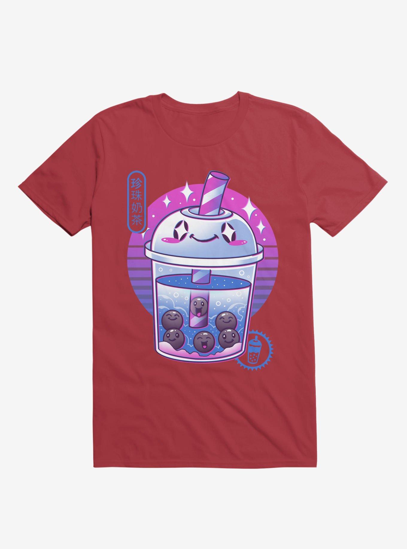 Boba Wave Tea Red T-Shirt, RED, hi-res