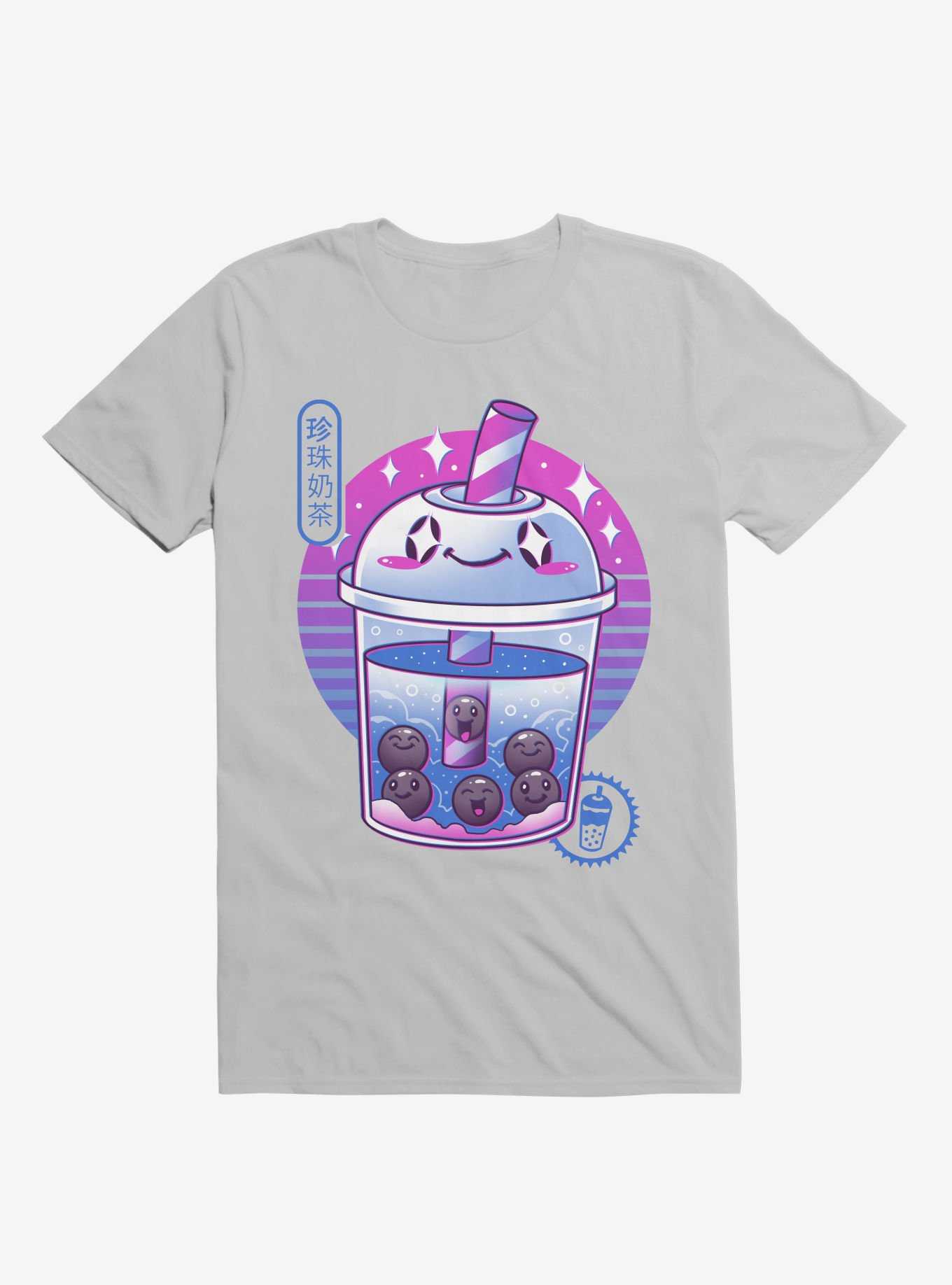 Boba Wave Tea Ice Grey T-Shirt, , hi-res