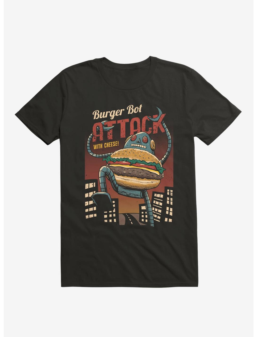 Burger Bot Black T-Shirt, BLACK, hi-res