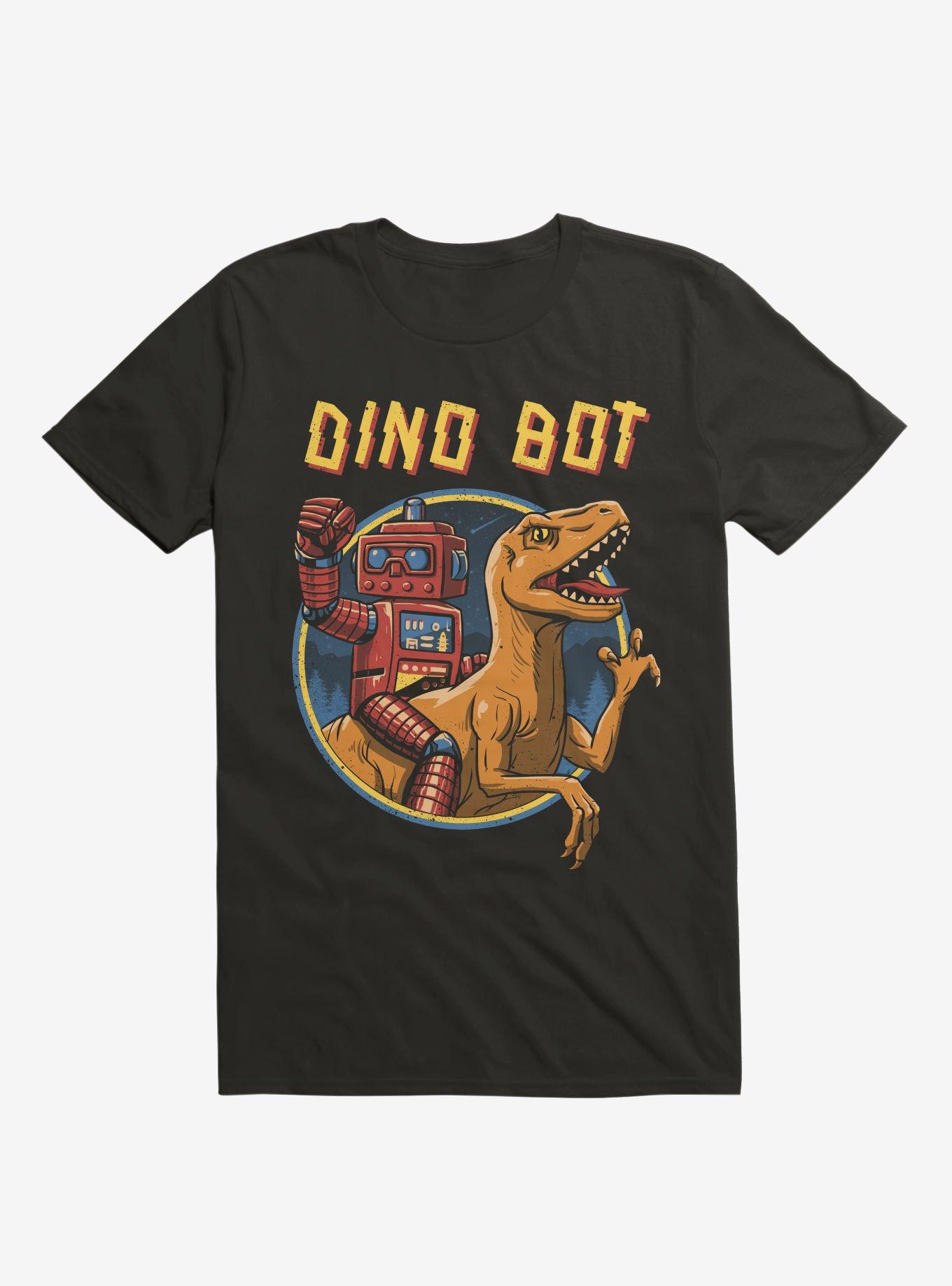 Dino Bot Black T-Shirt, BLACK, hi-res