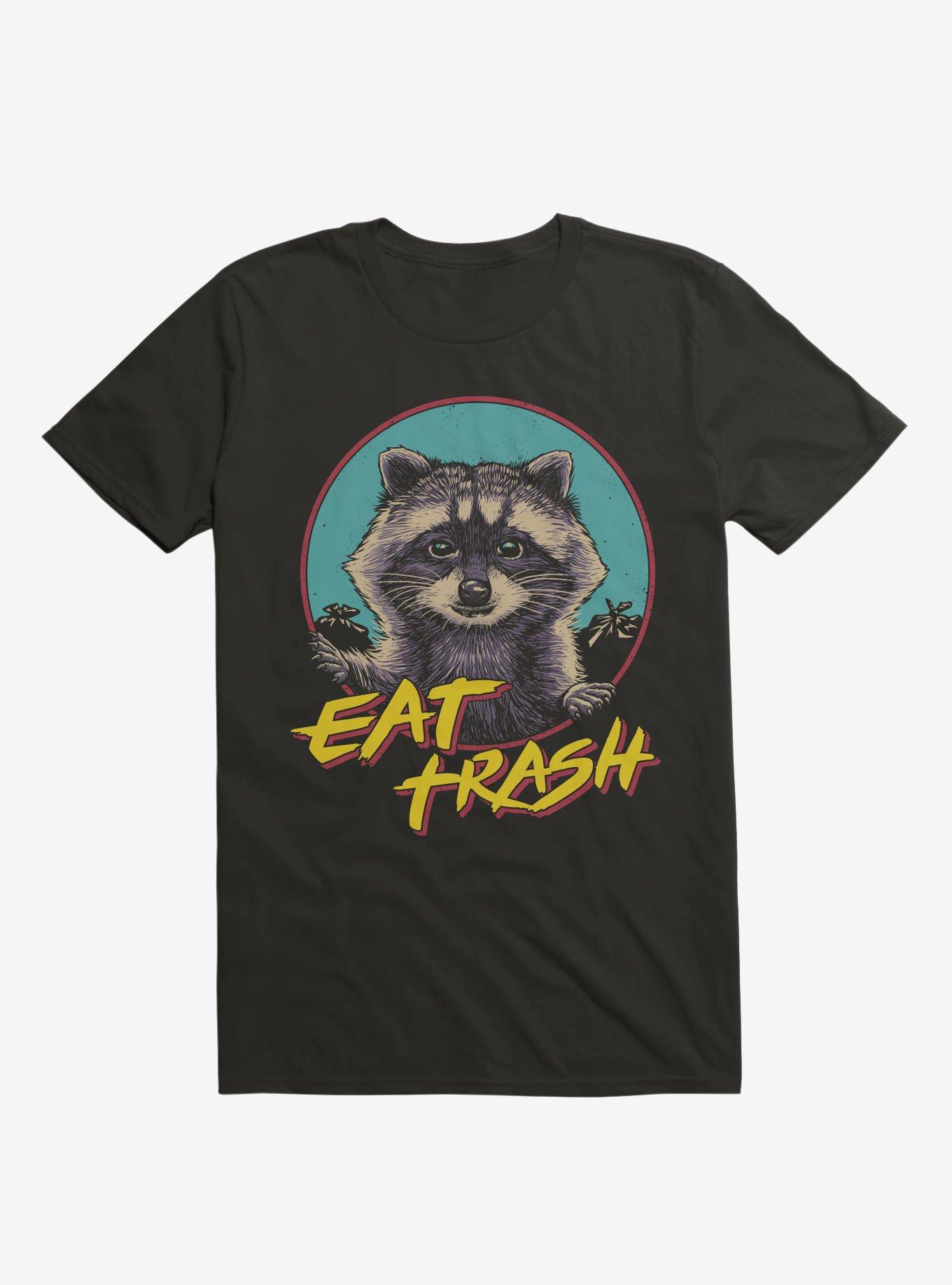 Eat Trash Raccoon Black T-Shirt, BLACK, hi-res