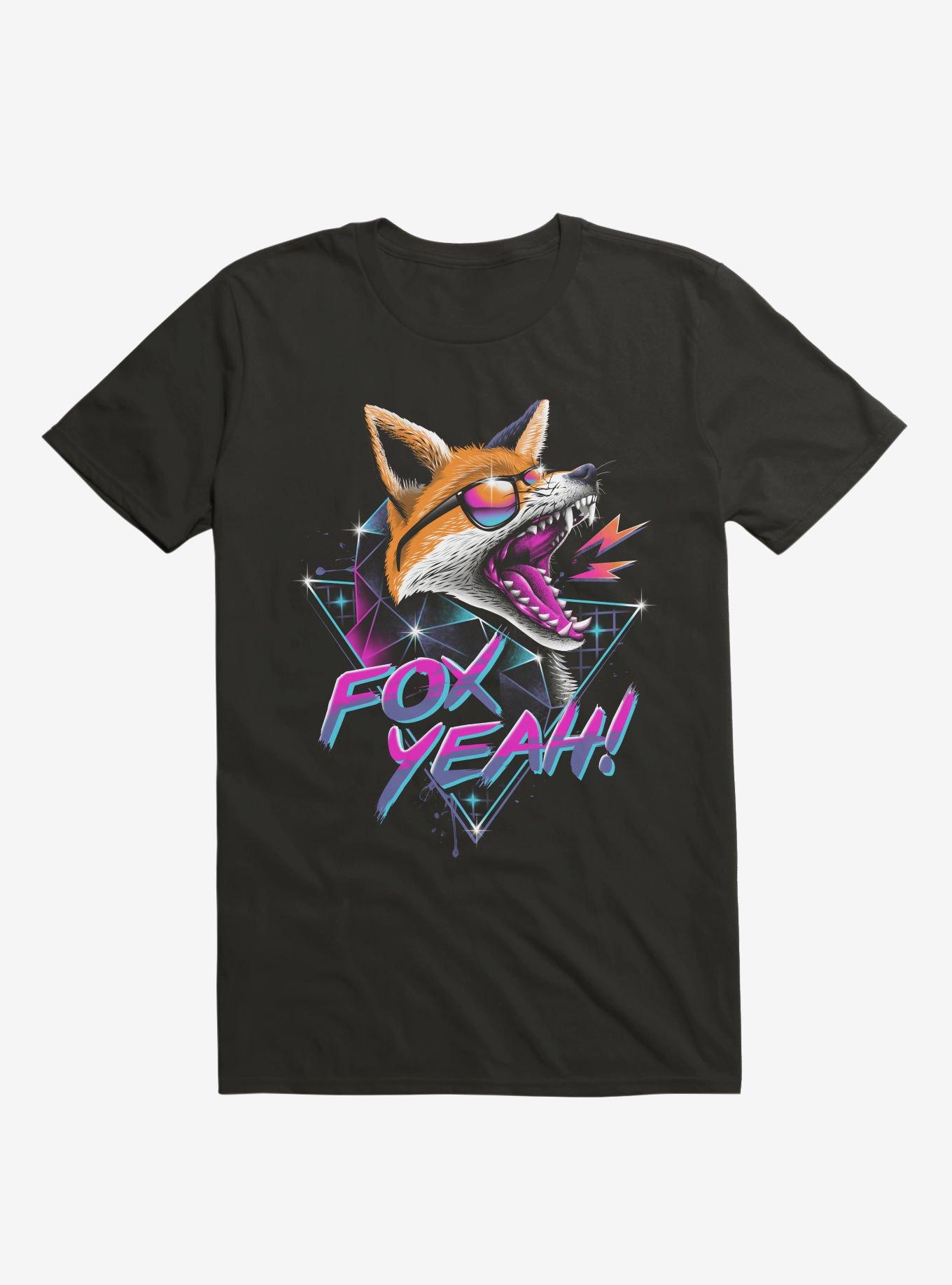 Fox Yeah! Black T-Shirt, , hi-res
