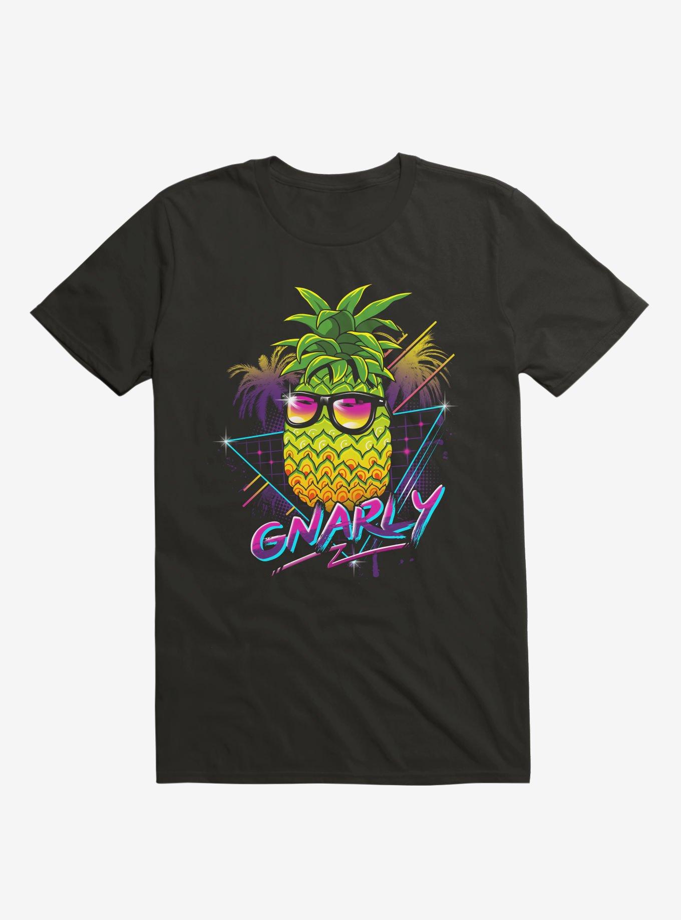 Gnarly Rad Pineapple Black T-Shirt, BLACK, hi-res
