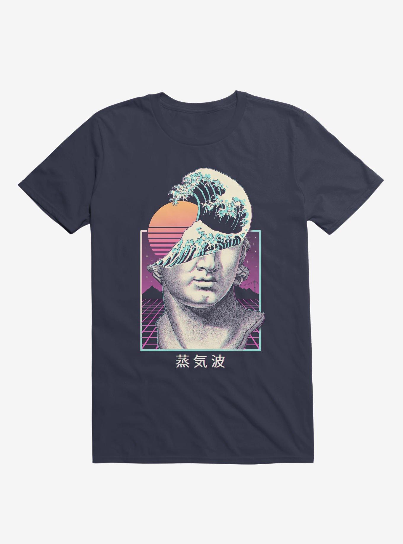 Great Vaporwave Navy Blue T-Shirt, NAVY, hi-res