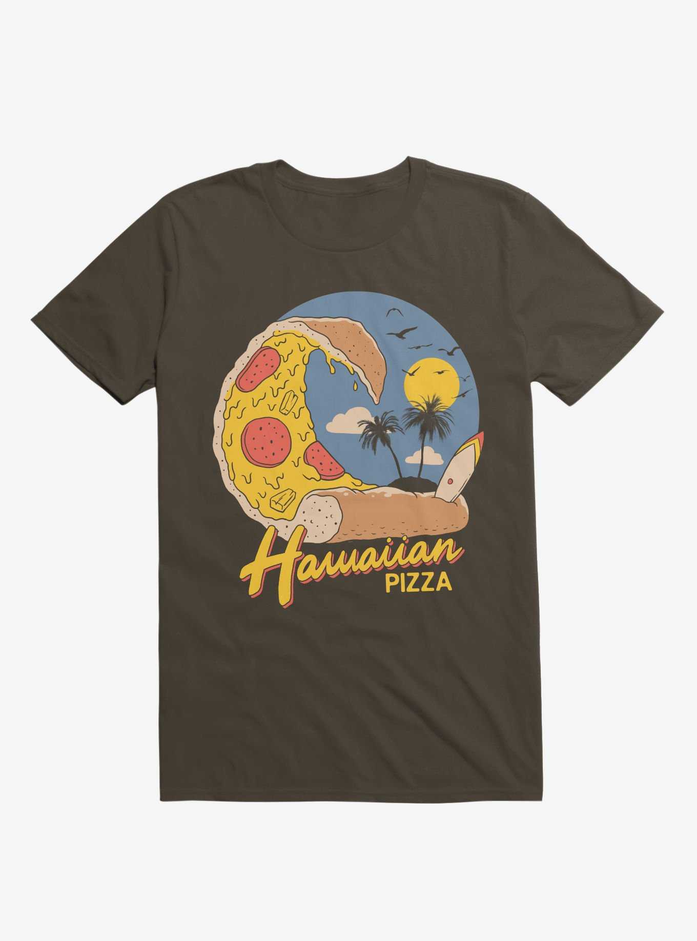 Hawaiian Pizza Brown T-Shirt, , hi-res