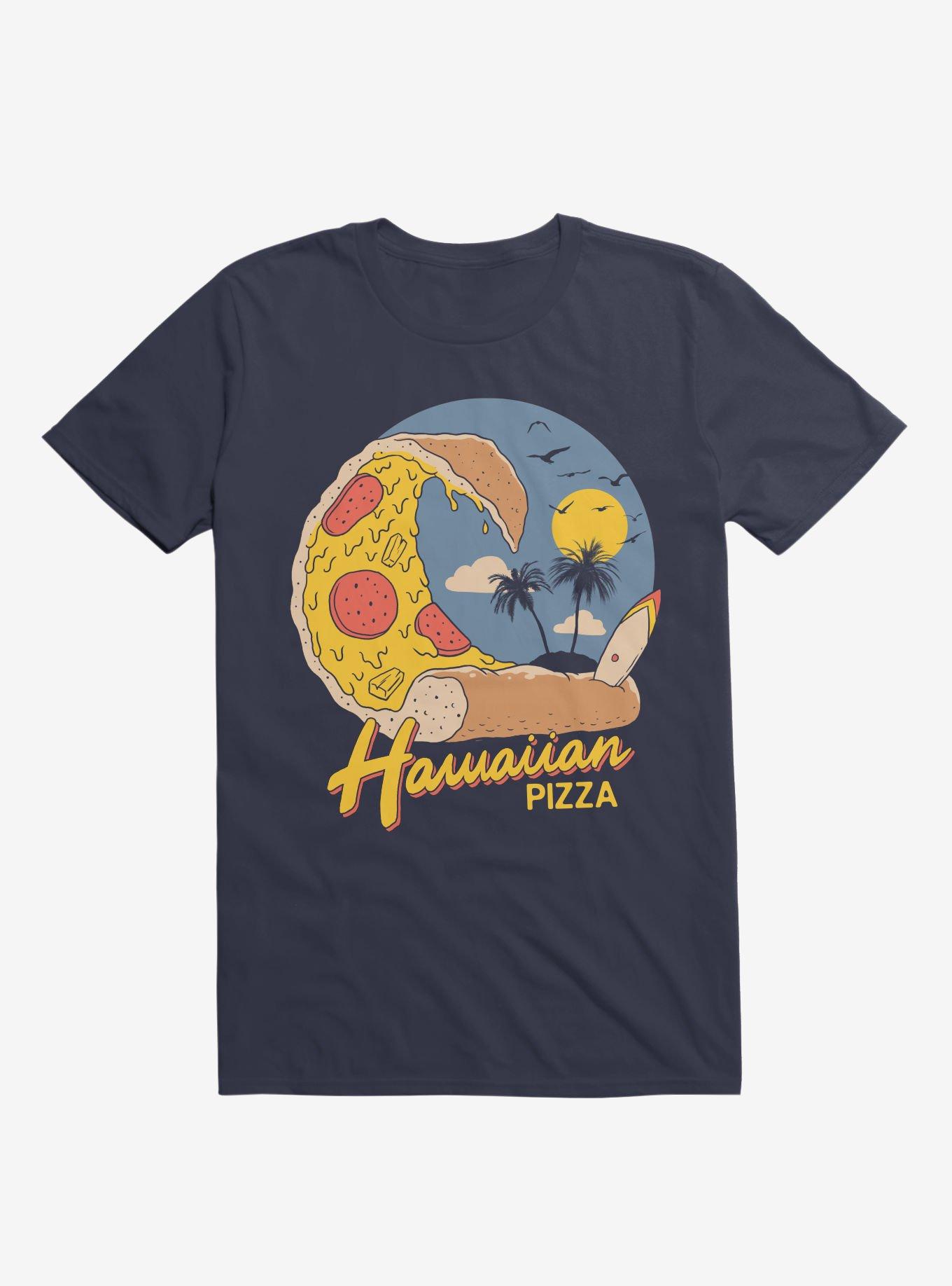 THRDLESS Hawaiian Pizza Navy Blue T-Shirt