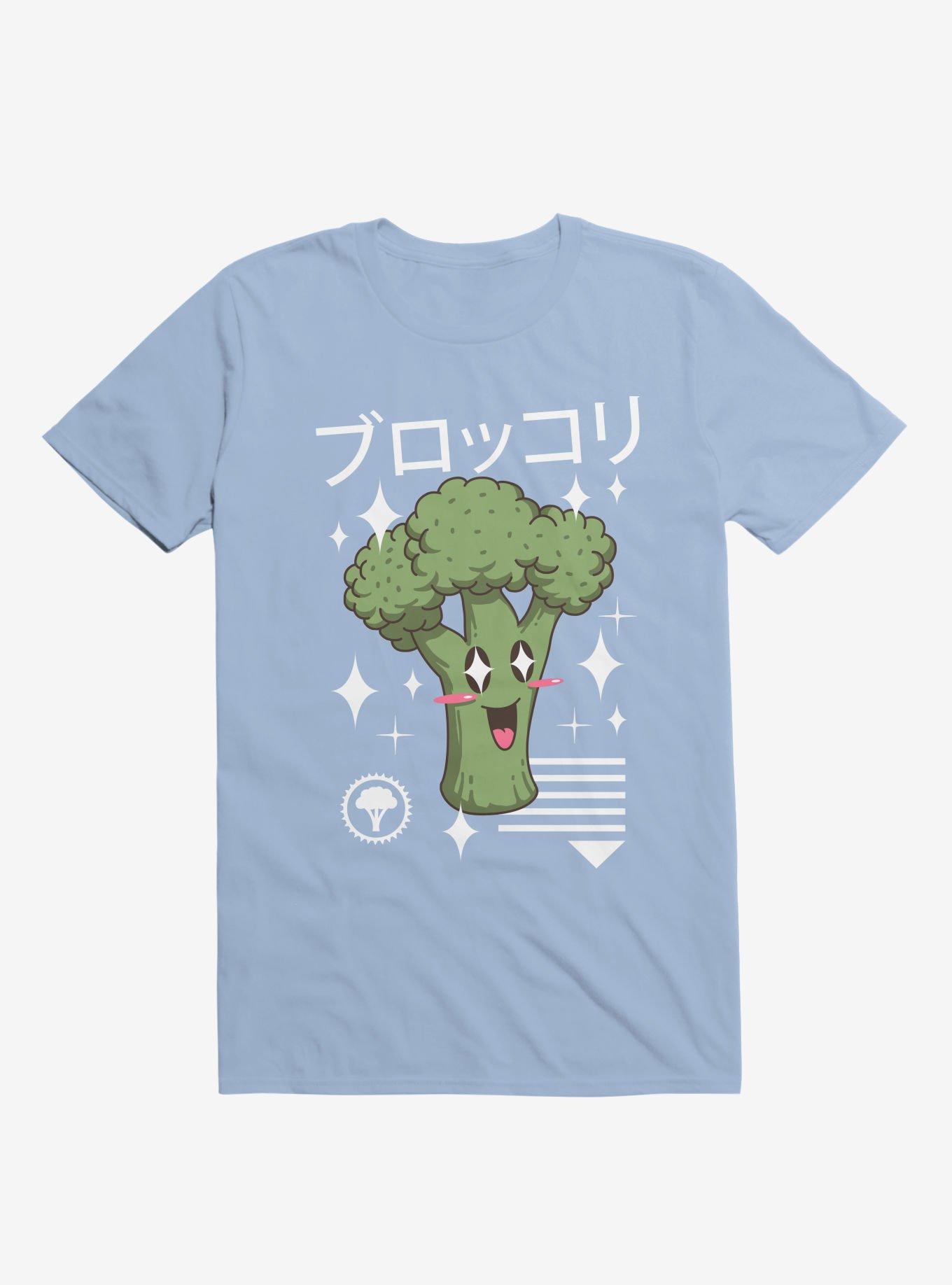Kawaii Broccoli Light Blue T-Shirt