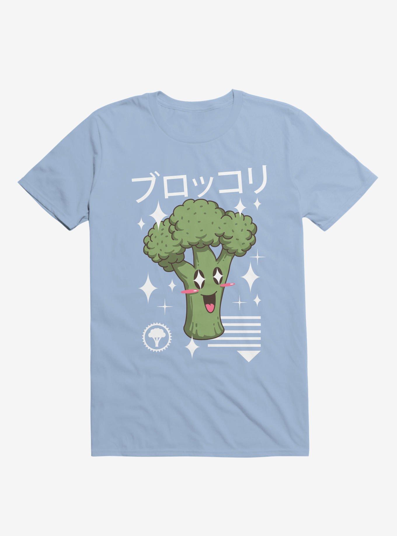 Kawaii Broccoli Light Blue T-Shirt