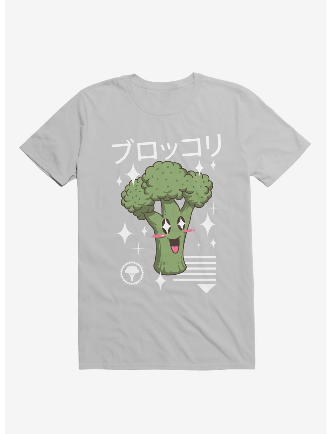 Kawaii Broccoli Ice Grey T-Shirt, ICE GREY, hi-res