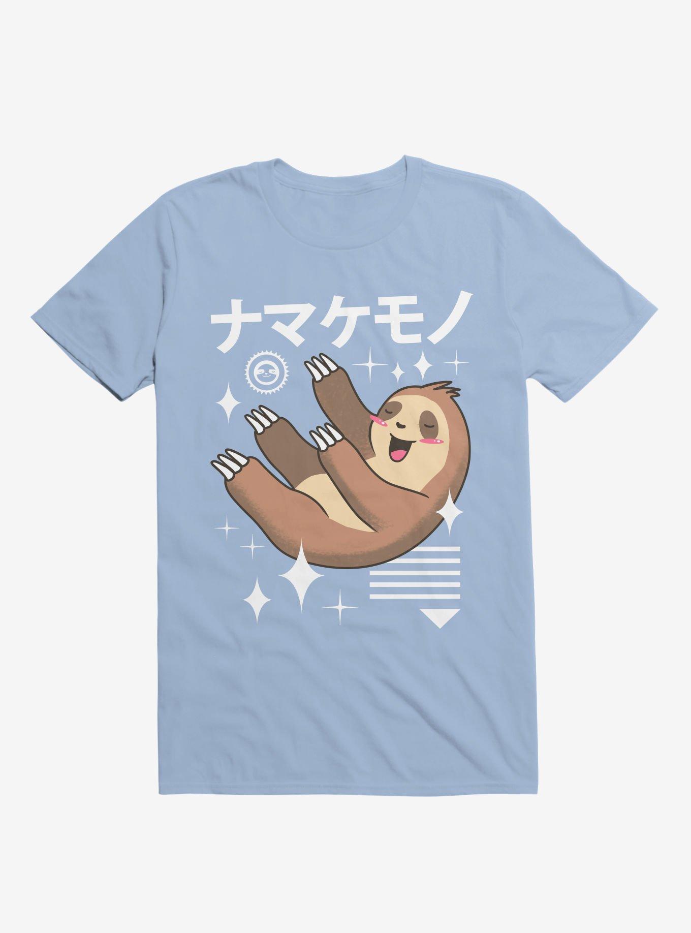 Kawaii Sloth Light Blue T-Shirt, LIGHT BLUE, hi-res