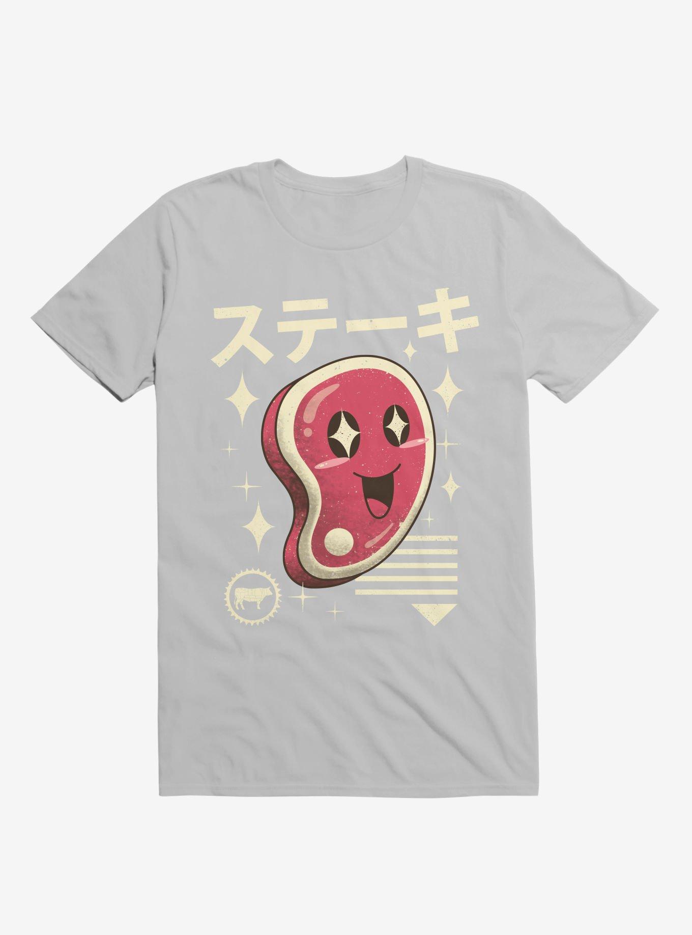 Kawaii Steak Ice Grey T-Shirt, ICE GREY, hi-res