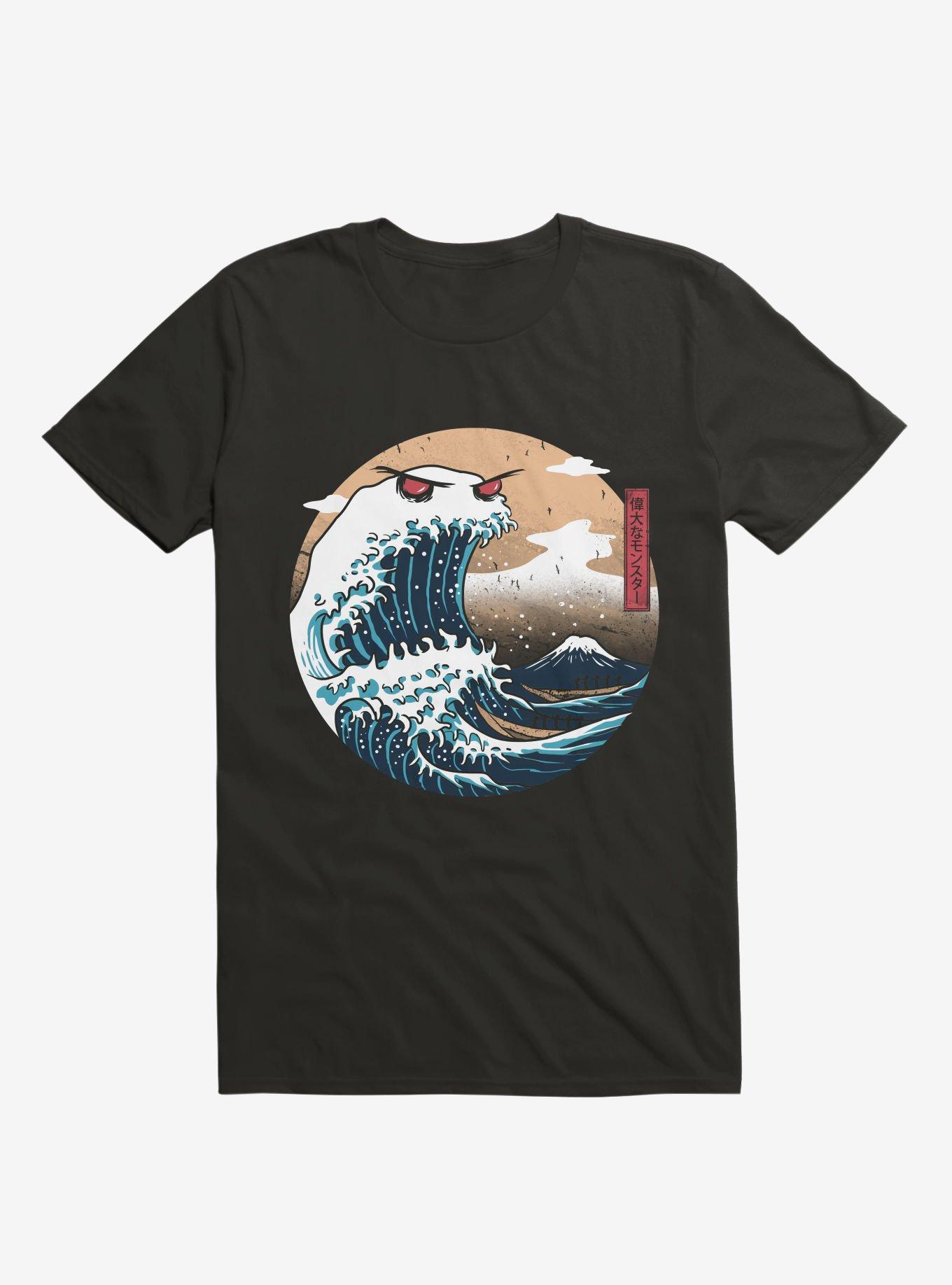 The Great Monster Off Kanagawa Black T-Shirt, BLACK, hi-res