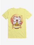 Neko Ramen Happy Cat Corn Silk Yellow T-Shirt, CORN SILK, hi-res