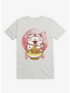 Neko Ramen Happy Cat White T-Shirt, , hi-res