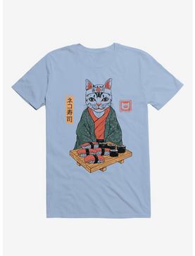 Neko Cat Sushi Bar Light Blue T-Shirt, , hi-res