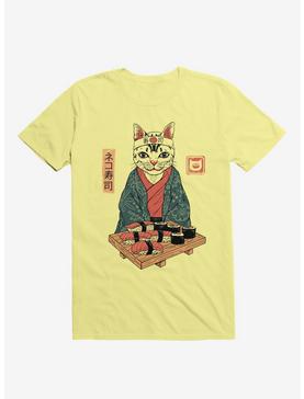 Neko Cat Sushi Bar Corn Silk Yellow T-Shirt, , hi-res