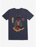 Neko Cat Sushi Bar Navy Blue T-Shirt, NAVY, hi-res