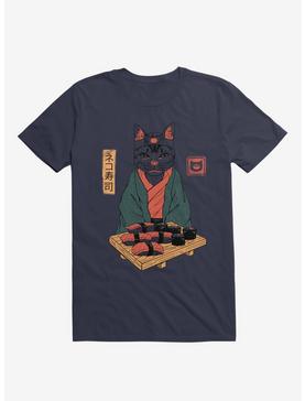 Neko Cat Sushi Bar Navy Blue T-Shirt, , hi-res