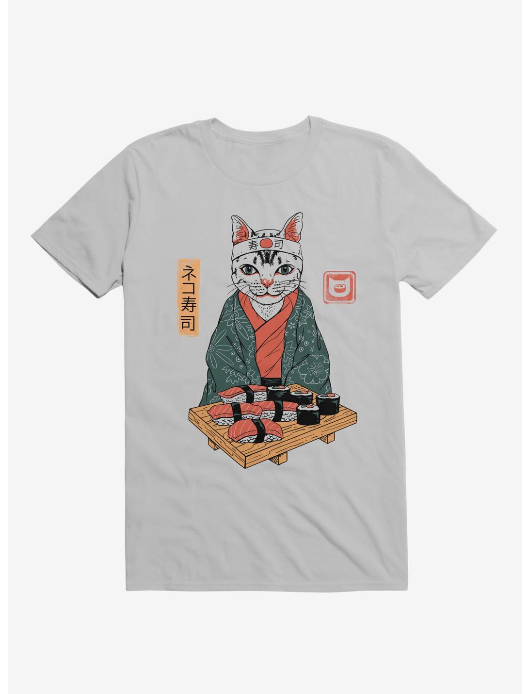 Neko Cat Sushi Bar Ice Grey T-Shirt, ICE GREY, hi-res