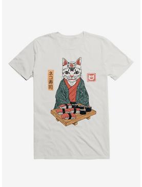 Neko Cat Sushi Bar White T-Shirt, , hi-res