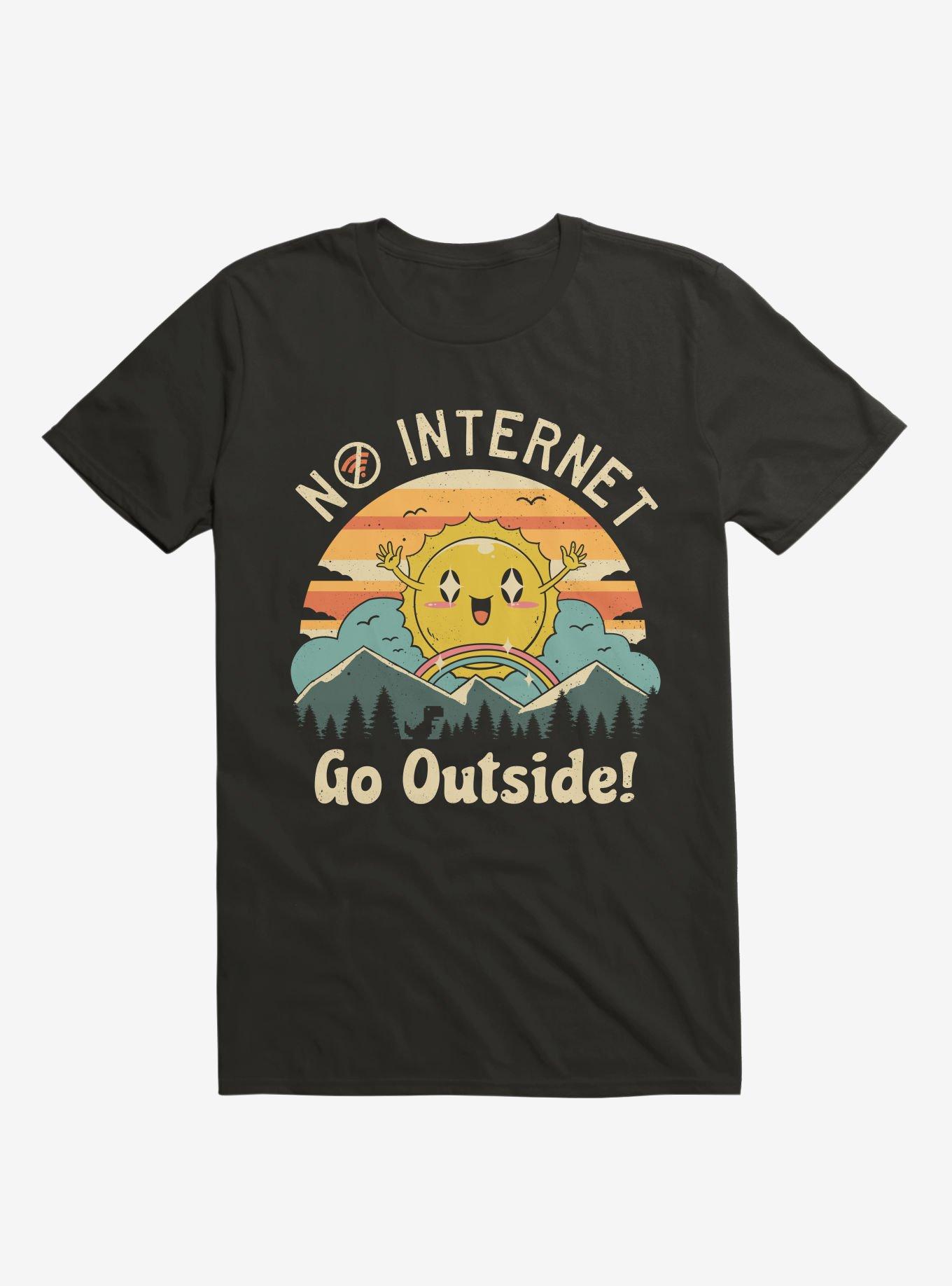 No Internet Vibes! Sunshine Black T-Shirt, BLACK, hi-res