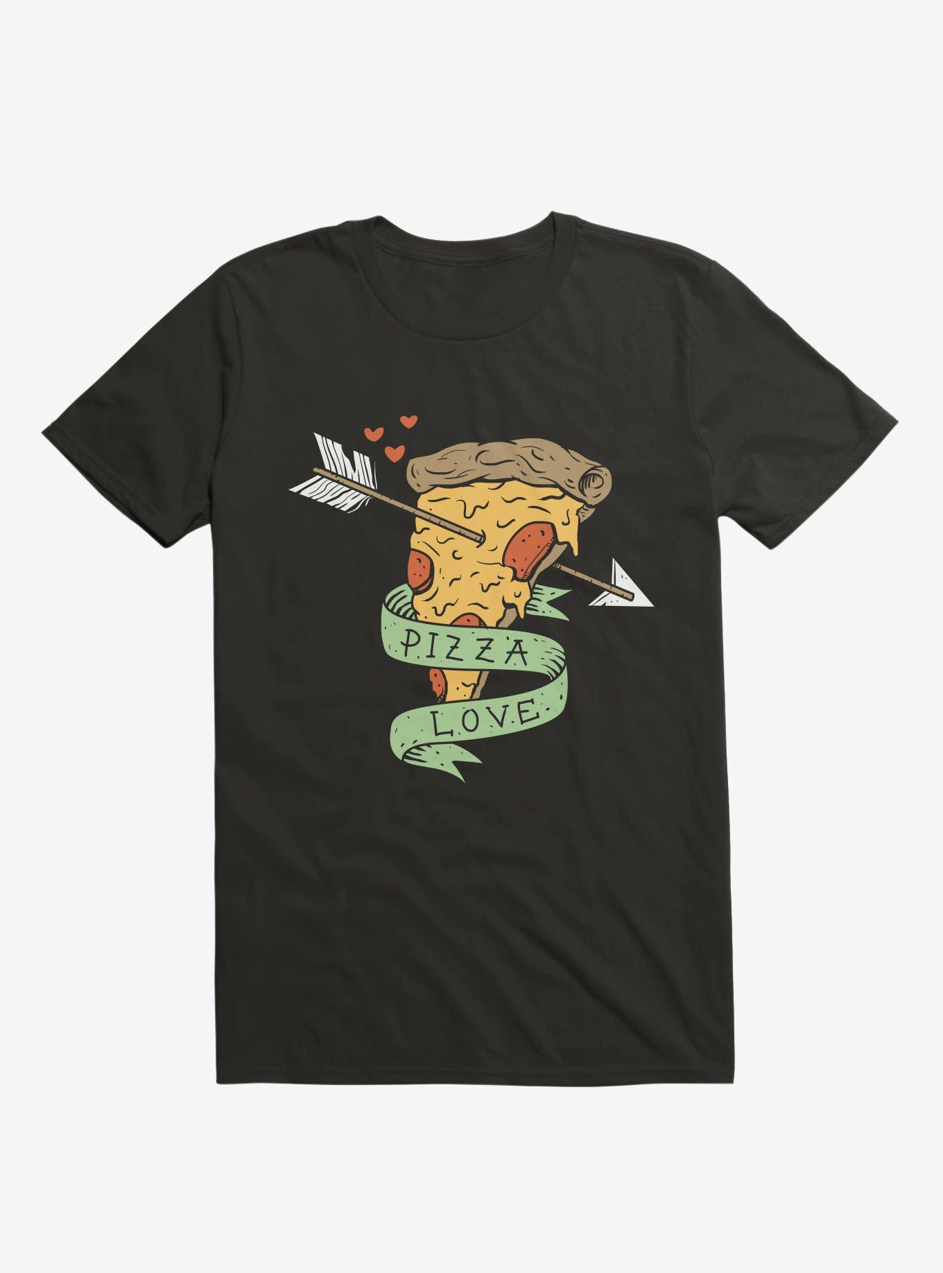 Pizza Love Black T-Shirt, BLACK, hi-res