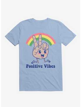 Positive Vibes Rainbow Light Blue T-Shirt, , hi-res